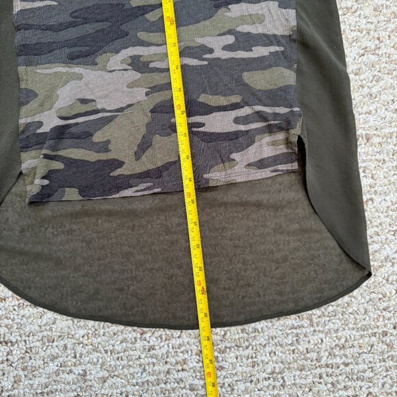 Express Camoflash sleeveless top army sheer Olive Green XS - Picture 4 of 6